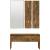 Set de mobilier pentru hol, stejar fumuriu, lemn prelucrat, 5 image