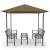 Pavilion grădină masă/bănci, gri taupe, 2,5x1,5x2,4 m, 180 g/m², 3 image