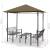 Pavilion grădină masă/bănci, gri taupe, 2,5x1,5x2,4 m, 180 g/m², 5 image