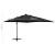 Umbrelă suspendată cu stâlp și led-uri, negru, 300 cm, 10 image