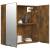 Dulap de baie cu oglindă, stejar fumuriu, 64x20x67 cm, 5 image