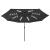 Umbrelă de soare exterior, led-uri & stâlp metal, negru, 400 cm