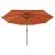 Umbrelă soare exterior, led-uri & stâlp metal, cărămiziu 400 cm, 4 image