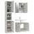 Set dulapuri de baie, 3 piese, gri beton, lemn prelucrat, 4 image