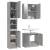 Set dulapuri de baie, 3 piese, gri sonoma, lemn prelucrat, 4 image