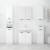 Set dulapuri de baie, 5 piese, alb extralucios, lemn prelucrat, 3 image