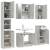 Set dulapuri de baie, 5 piese, gri beton, lemn prelucrat, 4 image