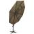 Umbrelă de soare 4 niveluri, stâlp de aluminiu, gri taupe 3x3 m, 4 image