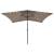 Umbrelă de soare cu stâlp din oțel & led-uri, gri taupe, 2x3 m