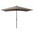 Umbrelă de soare cu stâlp din oțel & led-uri, gri taupe, 2x3 m, 5 image