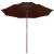 Umbrelă de soare dublă, stâlp din lemn, cărămiziu, 270 cm, 3 image