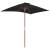 Umbrelă de soare, exterior, stâlp lemn, negru, 150x200 cm, 3 image
