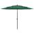 Umbrelă de soare 3 niveluri, stâlp de aluminiu, verde, 3 m