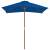 Umbrelă de soare de exterior, stâlp lemn, albastru, 150x200 cm, 5 image