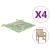 Perne scaun grădină, 4 buc., model frunze, 50x50x3 cm, textil