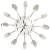 Ceas de perete model lingură/furculiță argintiu 31 cm aluminiu, 2 image