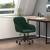 Scaun de birou pivotant, verde închis, catifea