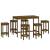 Set mobilier de bar, 7 piese, maro miere, lemn masiv de pin, 2 image