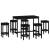 Set mobilier de bar, 7 piese, negru, lemn masiv de pin, 2 image