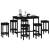 Set mobilier de bar, 7 piese, negru, lemn masiv de pin, 6 image