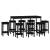 Set mobilier de bar, 9 piese, negru, lemn masiv de pin, 2 image