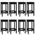 Set mobilier de bar, 9 piese, negru, lemn masiv de pin, 3 image