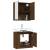 Set dulap de baie, 2 piese, stejar maro, lemn prelucrat, 4 image