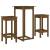 Set mobilier de bar, 3 piese, maro miere, lemn masiv de pin, 2 image