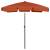 Umbrelă de plajă, cărămiziu, 180x120 cm