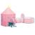 Cort de joacă pentru copii cu 250 bile, roz, 301x120x128 cm, 2 image