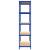 Raft depozitare cu 5 niveluri, albastru, oțel&lemn prelucrat, 5 image