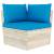 Perne canapea din paleți, 3 buc., albastru deschis, textil