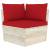 Perne pentru canapea din paleți, 3 buc., roșu, material textil