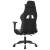 Scaun de gaming cu suport picioare, negru/alb, piele ecologică, 5 image