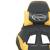 Scaun de gaming cu suport picioare negru/auriu, piele ecologică, 10 image