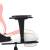 Scaun de gaming cu suport picioare, alb/roz, piele ecologică, 11 image