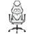 Scaun de gaming masaj/suport picioare alb/negru piele eco, 4 image