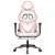 Scaun gaming de masaj/suport picioare, alb/roz, piele ecologică, 4 image