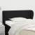 Tăblie de pat cu aripioare negru 103x23x78/88 cm textil