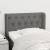 Tăblie de pat cu aripioare gri închis 83x16x78/88 cm textil