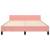 Cadru de pat cu tăblie, roz, 140x200 cm, catifea, 6 image