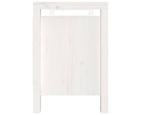 Bancă de hol, alb, 110x40x60 cm, lemn masiv de pin, 4 image