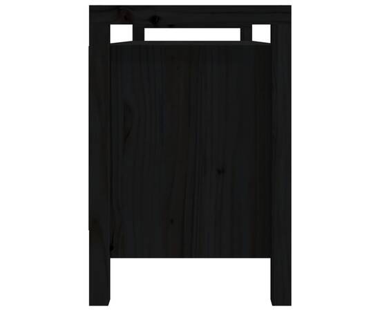 Bancă de hol, negru, 110x40x60 cm, lemn masiv de pin, 4 image