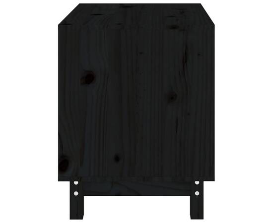 Casă pentru câini, negru, 60x45x57 cm, lemn masiv de pin, 6 image