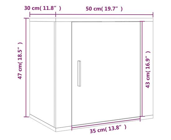 Noptieră de perete, stejar sonoma, 50x30x47 cm, 11 image