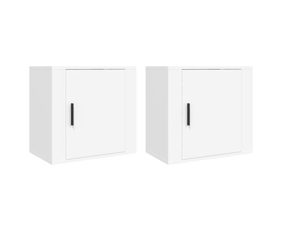 Noptiere de perete, 2 buc., alb, 50x36x47 cm, 2 image