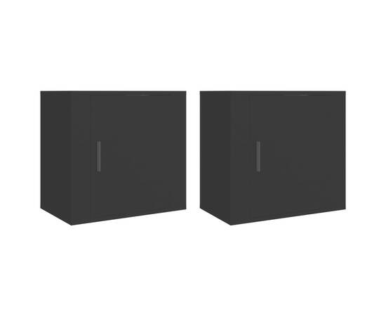 Noptiere de perete, 2 buc., negru, 50x30x47 cm, 2 image