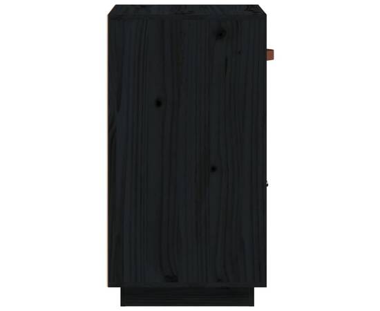 Servantă, negru, 34x40x75 cm, lemn masiv de pin, 8 image