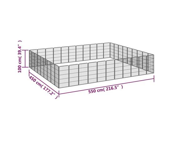 Țarc câini 40 panouri negru 50x100 cm oțel vopsit electrostatic, 7 image