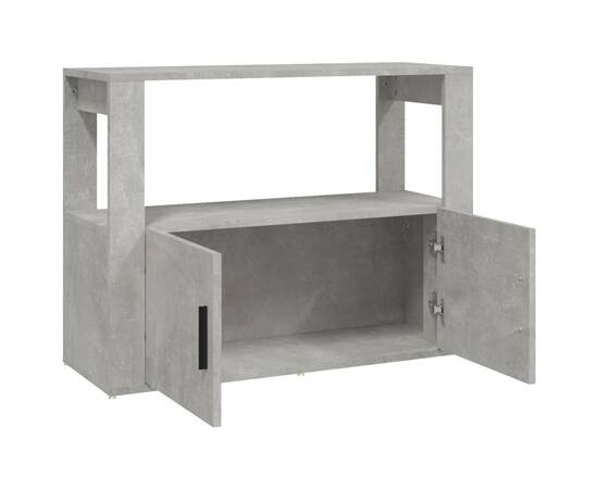 Servantă, gri beton, 80x30x60 cm, lemn prelucrat, 7 image